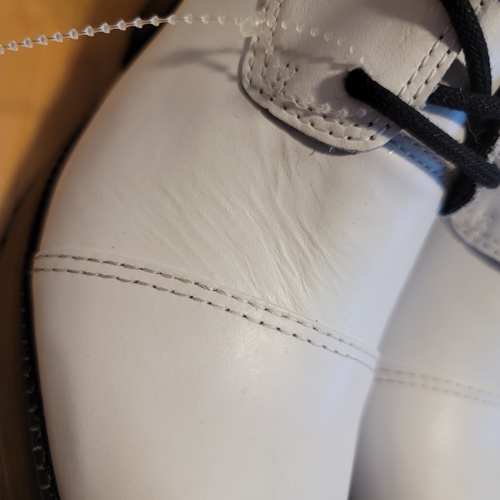 SCHUTZ White Jeannie Lace-up Platform Heeled Combat Boot White Leather Size 7.5 - Picture 3 of 8